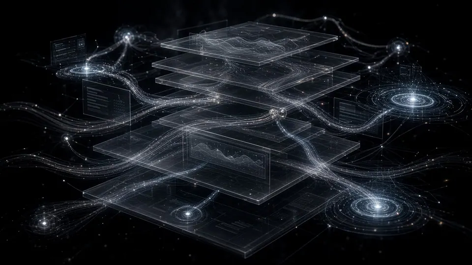 Abstract gaming ecosystem with player analytics and digital terrain.